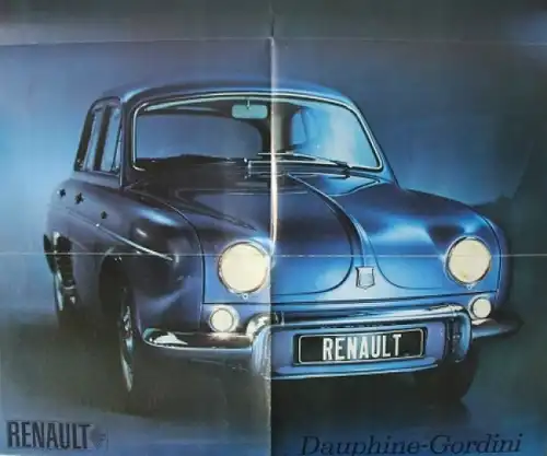 Renault Dauphine Gordini Modellprogramm 1960 Automobilprospekt (8076)
