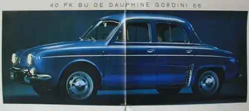 Renault Dauphine Gordini Modellprogramm 1960 Automobilprospekt (8076)
