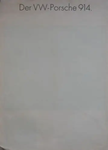 Porsche 914 Modellprogramm 1969 Automobilprospekt (8084)