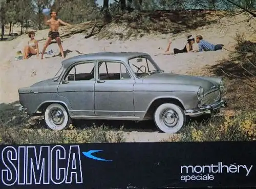 Simca Aronde Montlhery Speciale Modellprogramm 1958 Automobilprospekt (8090)