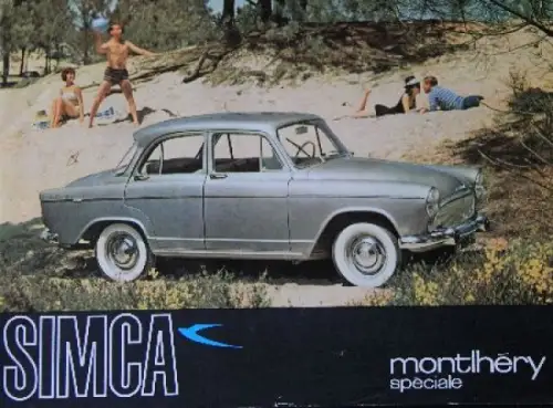 Simca Aronde Montlhery Speciale Modellprogramm 1958 Automobilprospekt (8090)