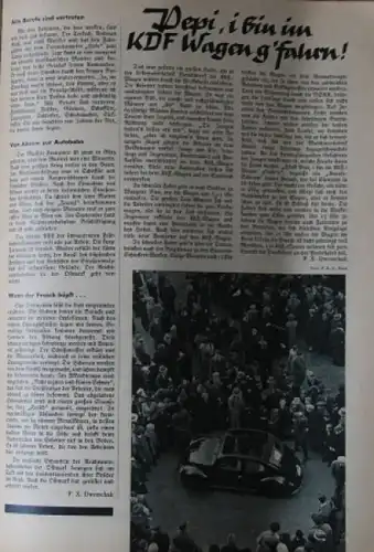 Volkswagen "Arbeitertum" 1939 Magazin mit VW-KdF-Bericht (8114)