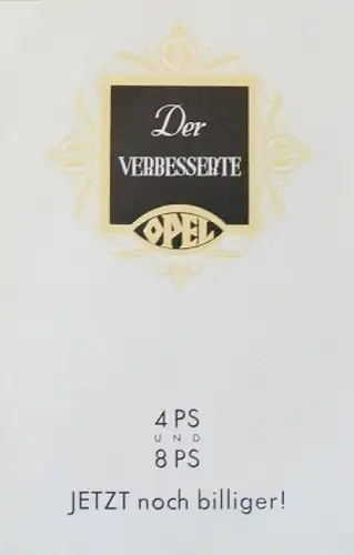 Opel Modellprogramm 1934 Automobilprospekt (8179)