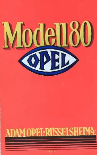 Opel 80 Modellprogramm 1926 Automobilprospekt (8181)