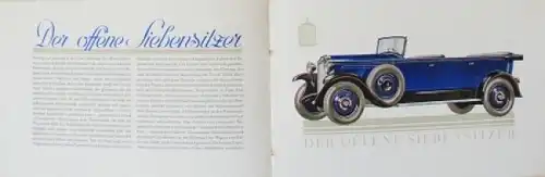 Opel 6 Zylinder Modellprogramm 1927 Automobilprospekt (8190)