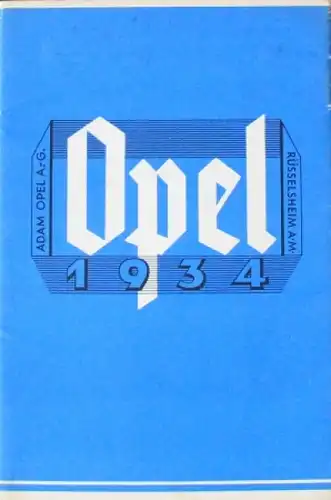 Opel Modellprogramm 1934 Automobilprospekt (8192)