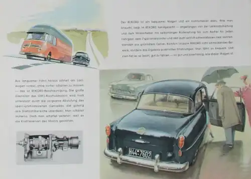 Opel Rekord Modellprogramm 1956 Automobilprospekt (8216)