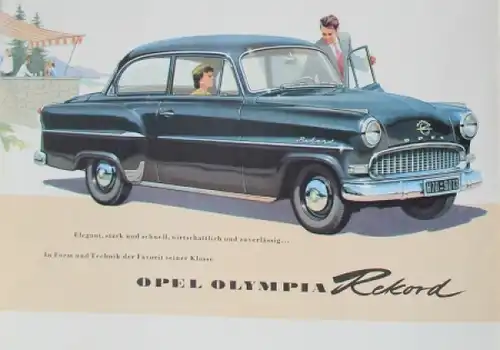 Opel Rekord Modellprogramm 1956 Automobilprospekt (8216)