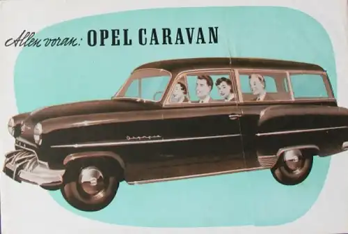 Opel Rekord Caravan Modellprogramm 1953 Automobilprospekt (8224)