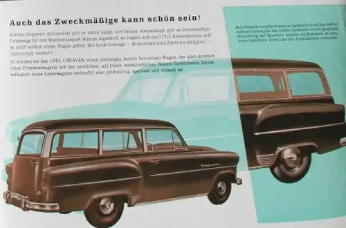 Opel Rekord Caravan Modellprogramm 1953 Automobilprospekt (8224)