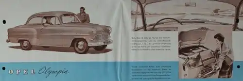 Opel Rekord Modellprogramm 1955 Automobilprospekt (8228)