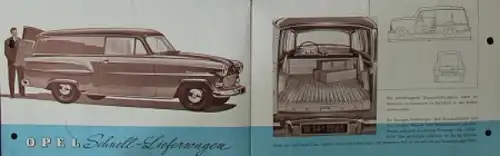 Opel Rekord Modellprogramm 1955 Automobilprospekt (8228)