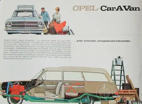 Opel Rekord Caravan Modellprogramm 1964 Automobilprospekt (8262)