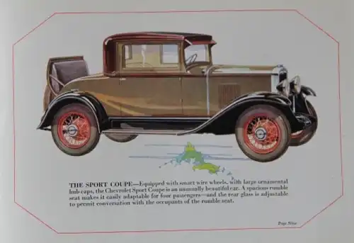 Chevrolet Modellprogramm 1930 Automobilprospekt (8332)