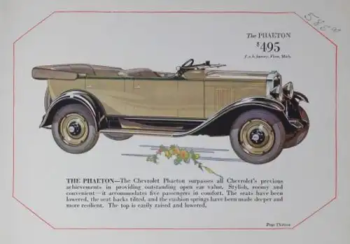 Chevrolet Modellprogramm 1930 Automobilprospekt (8332)