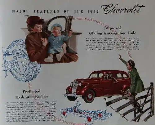 Chevrolet Modellprogramm 1937 Automobilprospekt (8340)