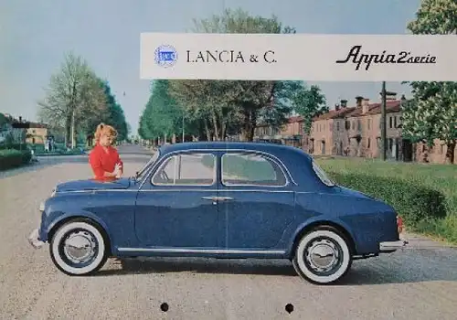 Lancia Appia Serie 2 Modellprogramm 1955 Automobilprospekt (8450)