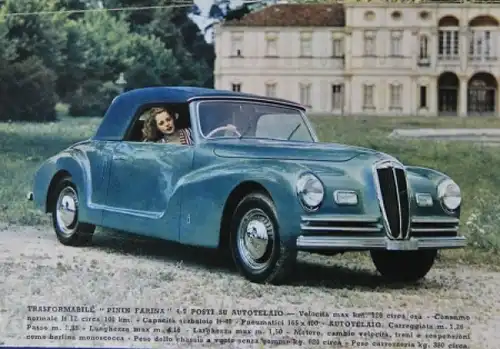 Lancia Aprilia Modellprogramm 1947 Automobilprospekt (8451)