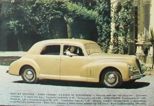 Lancia Aprilia Modellprogramm 1947 Automobilprospekt (8451)