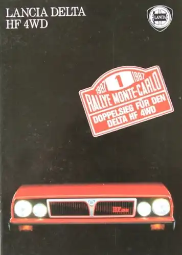 Lancia Delta HF 4 WD Modellprogramm 1987 Automobilprospekt (8457)