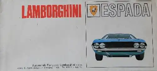 Lamborghini Espada Modellprogramm 1968 Automobilprospekt (8459)