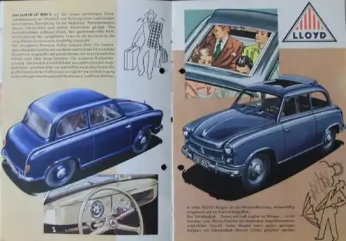 Lloyd LP 400 S Modellprogramm 1958 Automobilprospekt  (8466)