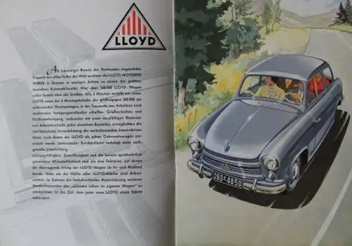 Lloyd LP 400 Modellprogramm 1958 Automobilprospekt (8468)