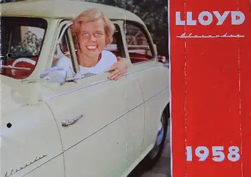 Lloyd 600 Alexander Modellprogramm 1958 Automobilprospekt (8473)