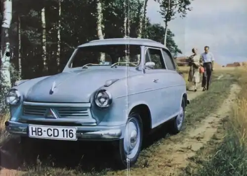 Lloyd Alexander 600 Modellprogramm 1958 Automobilprospekt (8473)