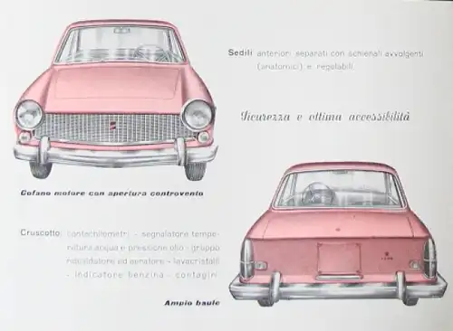 Moretti 1100 Coupe Spider Modellprogramm 1959 Automobilprospekt (8501)