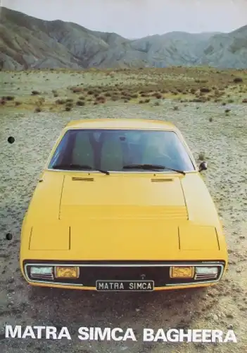 Matra Simca Bagheera Modellprogramm 1973 Automobilprospekt (8513)