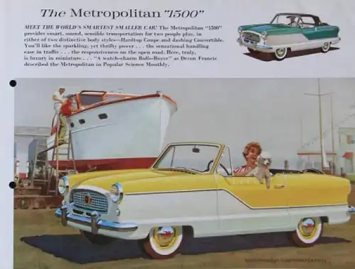 Nash Metropolitan 1500 Modellprogramm 1959 Automobilprospekt (8518)