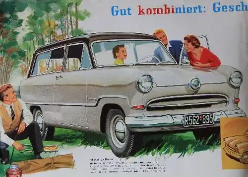 Ford Taunus 15 M Kombi Modellprogramm 1955 Automobilprospekt (8558)