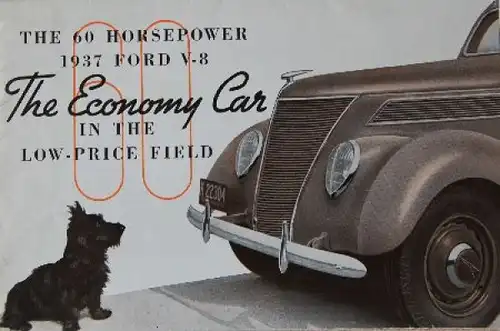 Ford 60 Horsepower Modellprogramm 1937 Automobilprospekt (8579)