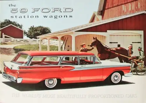 Ford Station Wagon Modellprogramm 1959 Automobilprospekt (8623)