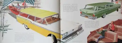 Ford Station Wagon Modellprogramm 1959 Automobilprospekt (8623)