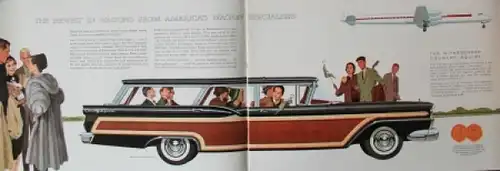 Ford Station Wagon Modellprogramm 1959 Automobilprospekt (8623)