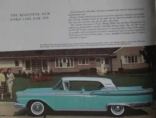 Ford Modellprogramm 1959 Automobilprospekt (8625)