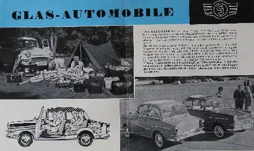 Glas Isar Modellprogramm 1958 Automobilprospekt (8655)