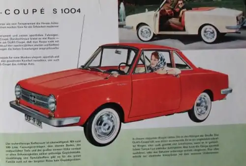 Glas 1004 S Cabriolet Modellprogramm 1965 Automobilprospekt (8657)