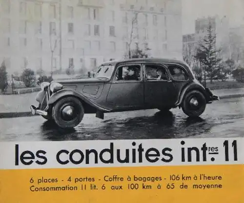 Citroen 11 CV Traction Avant Modellprogramm 1937 Automobilprospekt (8681)