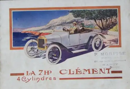 Clement 7 HP 4 Zylinder Modellprogramm 1910 Automobilprospekt (8709)