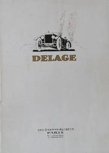 Delage Modellprogramm 1924 Automobilprospekt (8740)