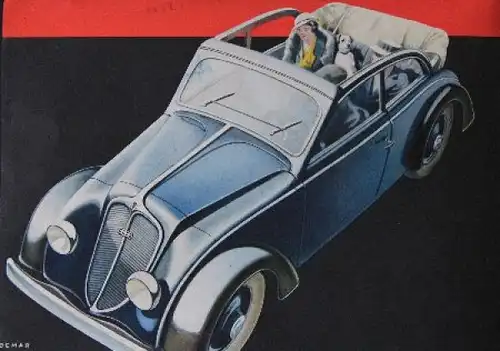 DKW Schwebeklasse Modellprogramm 1935 Automobilprospekt (8756)