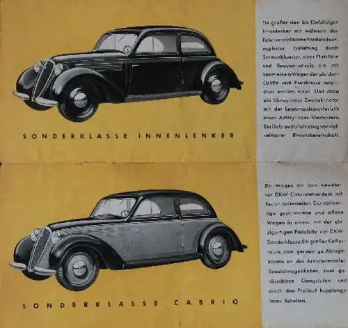 DKW Modellprogramm 1939 Automobilprospekt (8766)