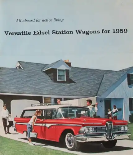 Edsel Ford Station Wagons Modellprogramm 1959 Automobilprospekt (8794)