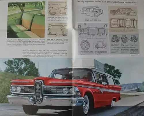 Edsel Ford Station Wagons Modellprogramm 1959 Automobilprospekt (8794)