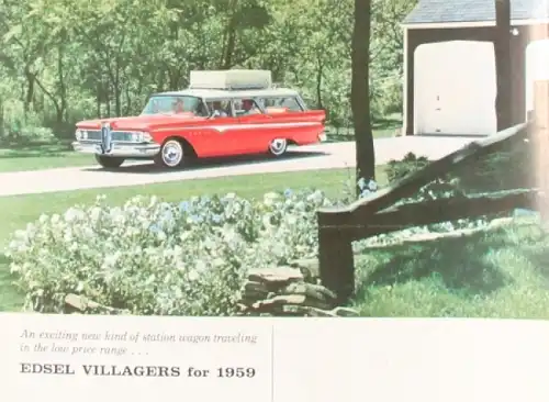 Edsel Ford Station Wagons Modellprogramm 1959 Automobilprospekt (8794)