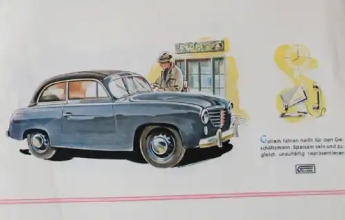 Goliath Modellprogramm 1952 Automobilprospekt (8819)