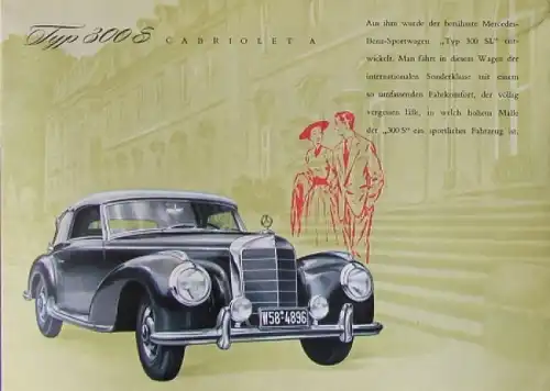 Mercedes-Benz 6 Zylinder Modellprogramm 1954 Automobilprospekt (8829)